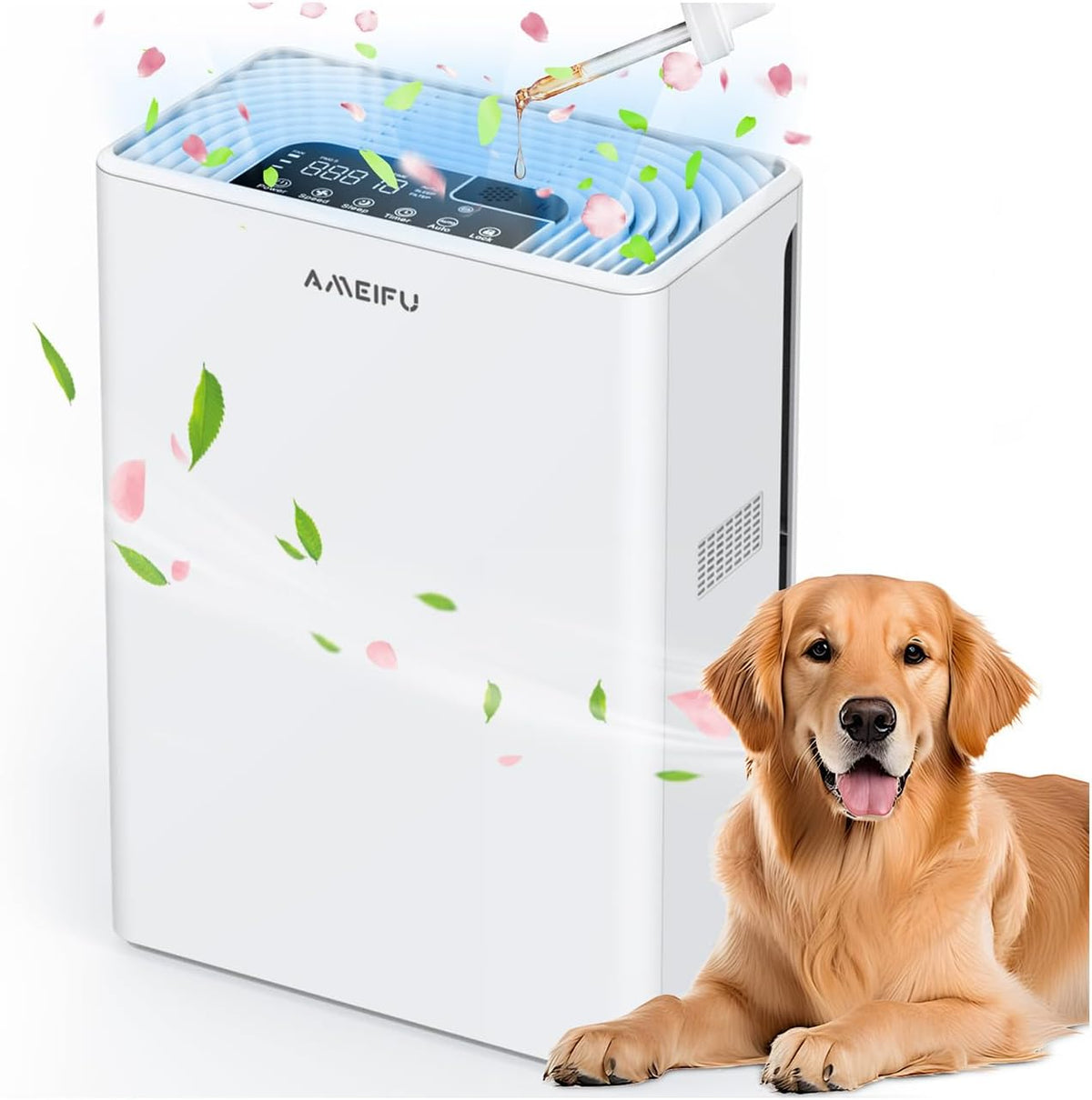 Ameifu Luchtreiniger Luchtreinigers, H13 True HEPA-luchtfilter, 5 timer, grote kamer tot 1640 ft2, 3 ventilatorsnelheden, Ameifu Hepa luchtreinigers