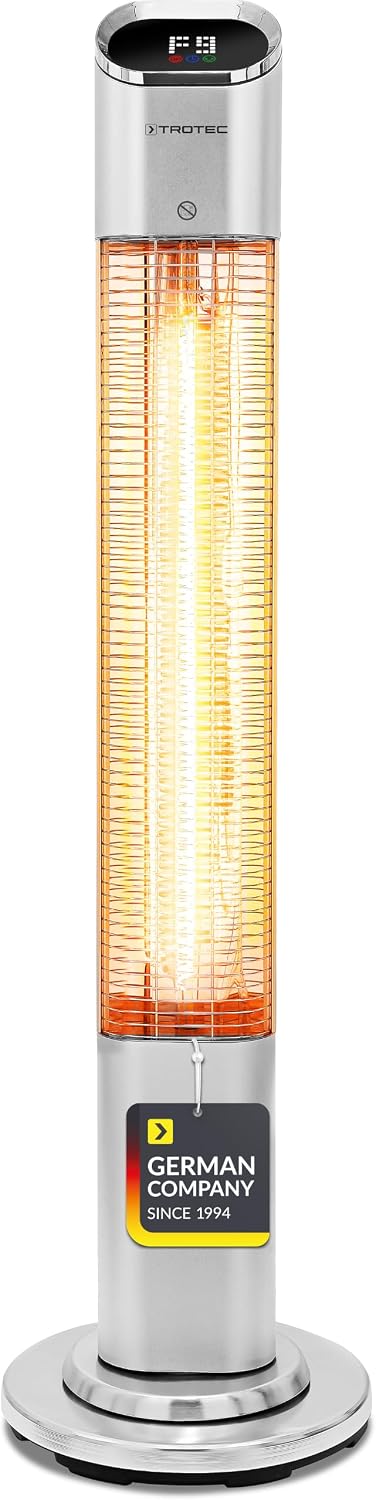 Trotec Terrasverwarmer IRS 2050 E infrarood, 24-uurs timer, 9 warmtestanden, tot 2.000 watt, 45° oscillatie, IP 25