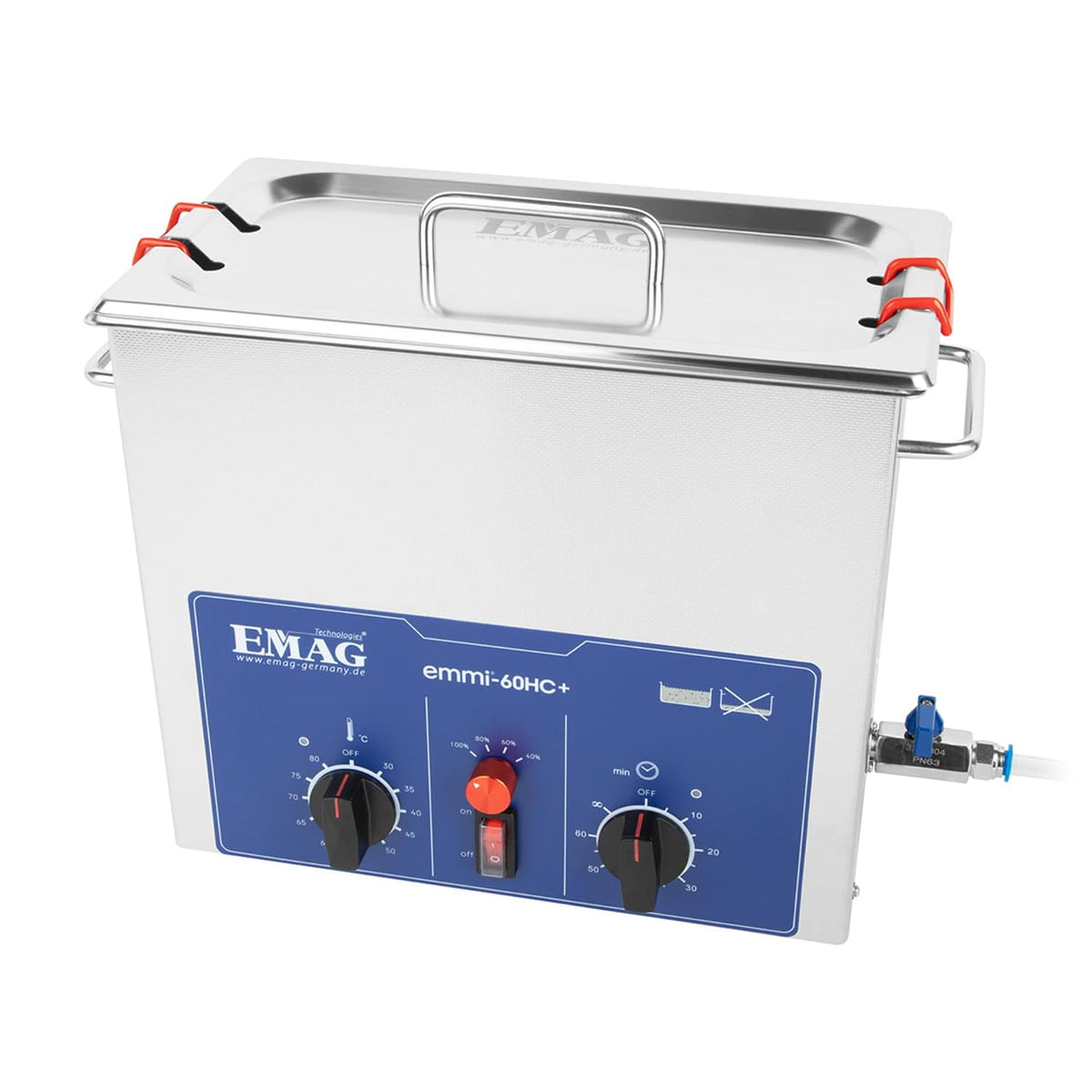 Emag Ultrasone reiniger Emmi 60HC Plus, 6,7 l ultrasoon reinigingsapparaat, met verwarming en 4 standen, professionele reiniging, voor gereedschappen