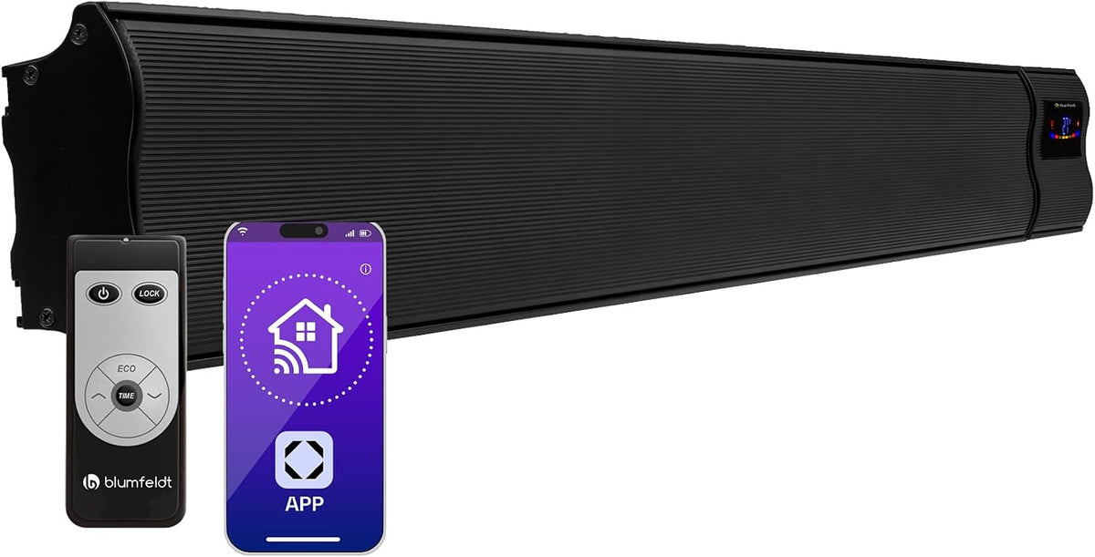 Klarstein Elektrische kachel Cosmic Beam Smart, 2400 W, WiFi: Klarstein App Experience, timer, zwart, Infrarood verwarming, elektrische verwarming