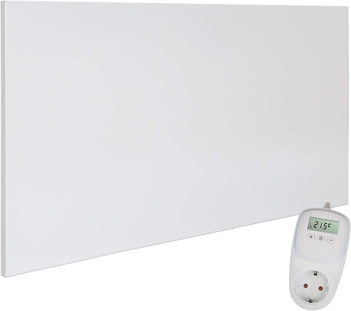 Viesta Elektrische kachel H700 Infraroodverwarming verwarmingspaneel wandverwarming, wit + thermostaat TH10, 700W, ultravlakke verwarmingsplaat
