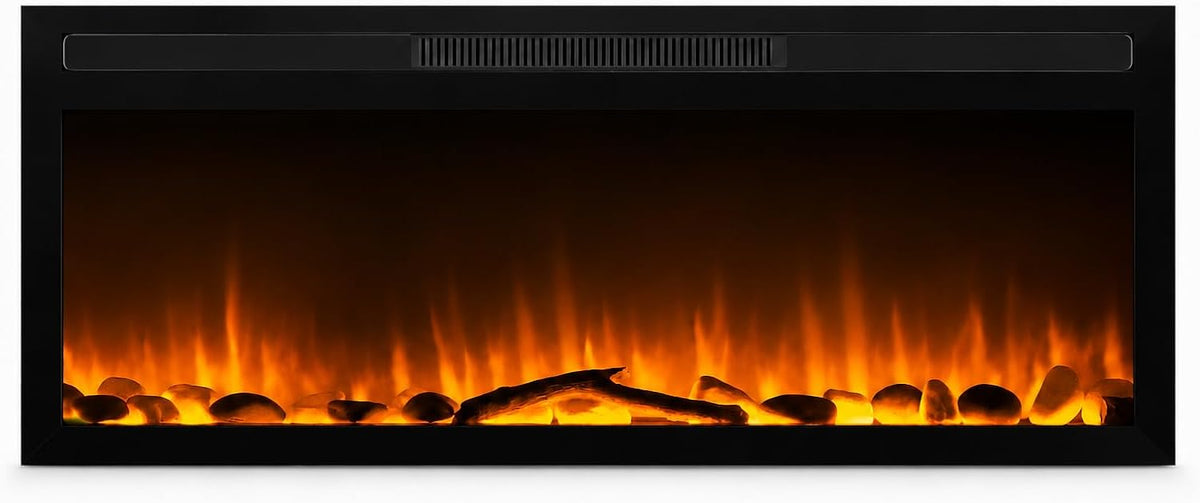 Elektrische haard Chemin'Arte Inbouwhaard, 2000W, afstandsbediening, met verwarming Elysee, LED vlameffect, Verlichtin, insert