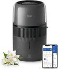 Philips Luchtontvochtiger 5000-serie slimme Verdampingsluchtbevochtiger, 50 m2, Zwart, Stil