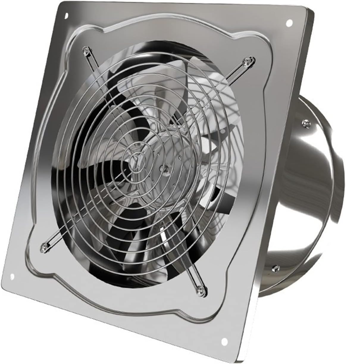 Ventilator Ventilatieventilator roestvrijstalen muur gemonteerde ventilerende, met gaasdeksel en terugslagklep Keuken Fume uitlaat ventilator