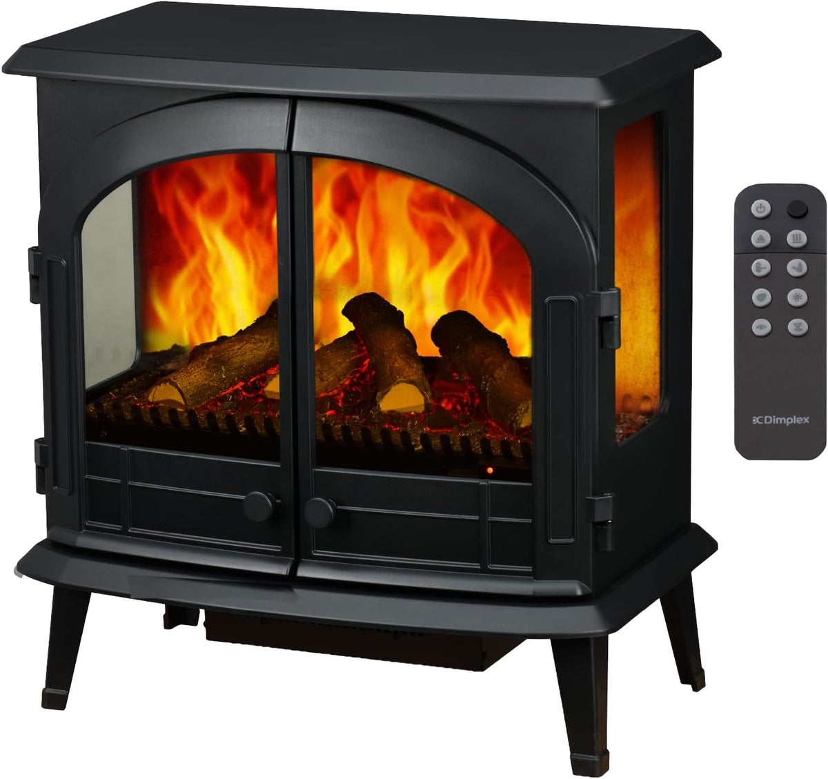 Elektrische haard Dimplex Emberly - 3-zijdige, met Optiflame Vlam Effect - 2kW Luchtverhitter, Inclusief Afstandsbediening en App Bediening, LED haard